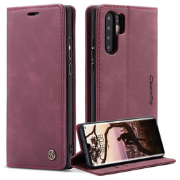 Husa CASEME pentru Huawei P30 Pro, Leather Wallet Case, maroon