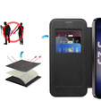 Cu clapetă pentru Samsung Galaxy S25, RFID Wallet MagSafe CamShield, negru