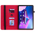 Husa pentru Lenovo Tab M10 10.1 Gen 3, Wallet Pen Slot, roșu