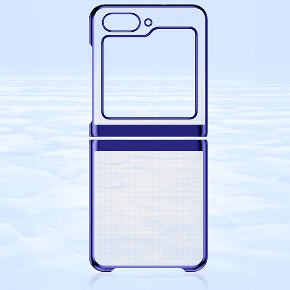 Husă pentru Samsung Galaxy Z Flip7 FE / Z Flip6, PC Case, transparent / albastru