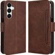 Cu clapetă pentru Samsung Galaxy A16, Card Slot, maro