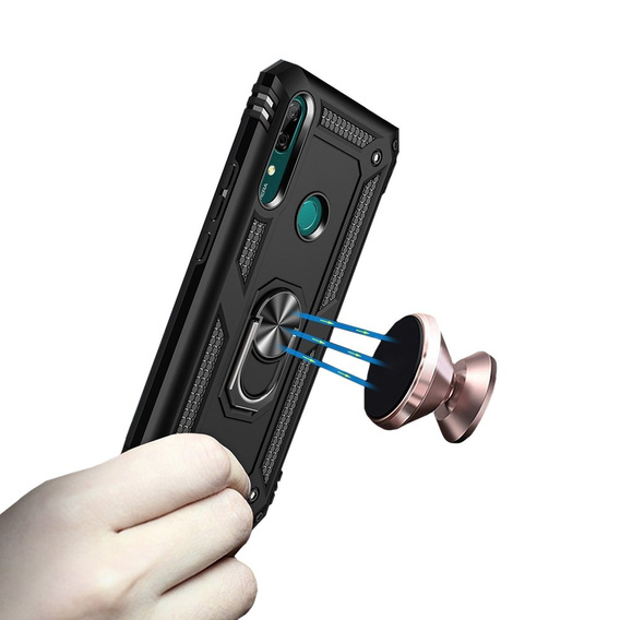 Husă blindată pentru Huawei P Smart Z, Nox Case Ring, negru