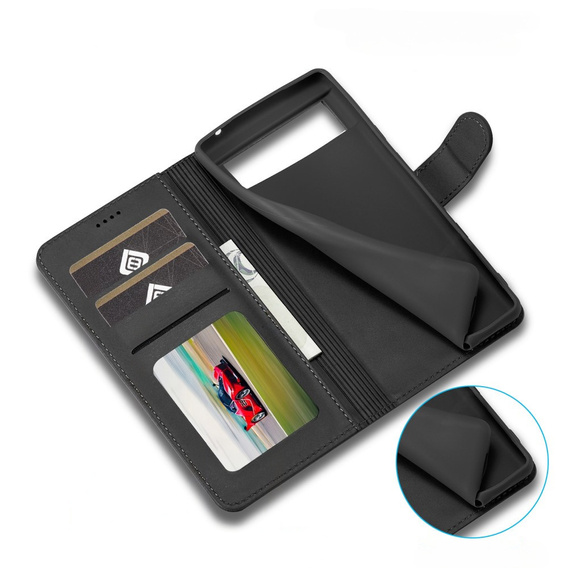 Cu clapetă pentru Google Pixel 8A, LC.IMEEKE, negru