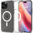 Carcasă MagSafe Spigen pentru iPhone 16 Pro, Ultra Hybrid, transparent / alb + 9H Tempered Glass