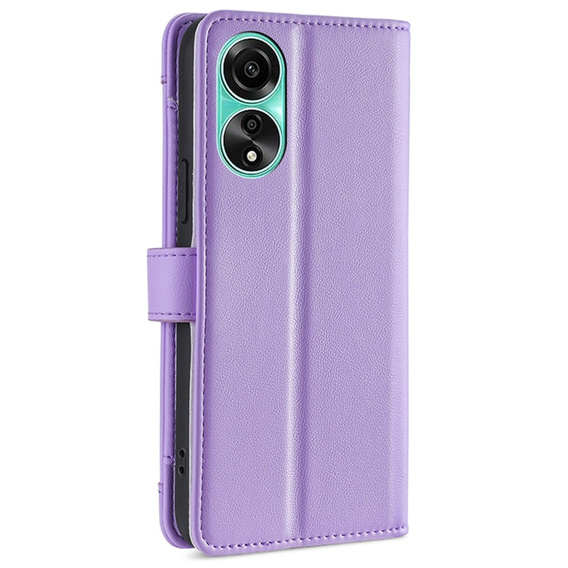Cu clapetă pentru Oppo A78 4G, Wallet Zipper Pocket, violet