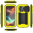 Husă pentru iPhone 15 Pro, R-JUST CamShield Slide, armată, galben  / negru