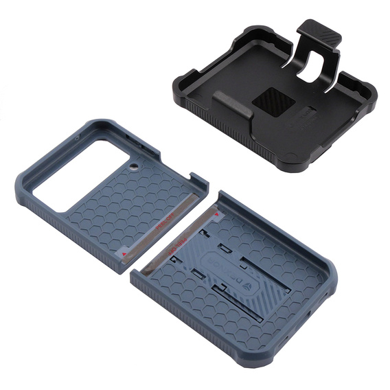 Husă blindată pentru Samsung Galaxy Z Flip 4 5G, Dexnor Clip Holder, albastru marin