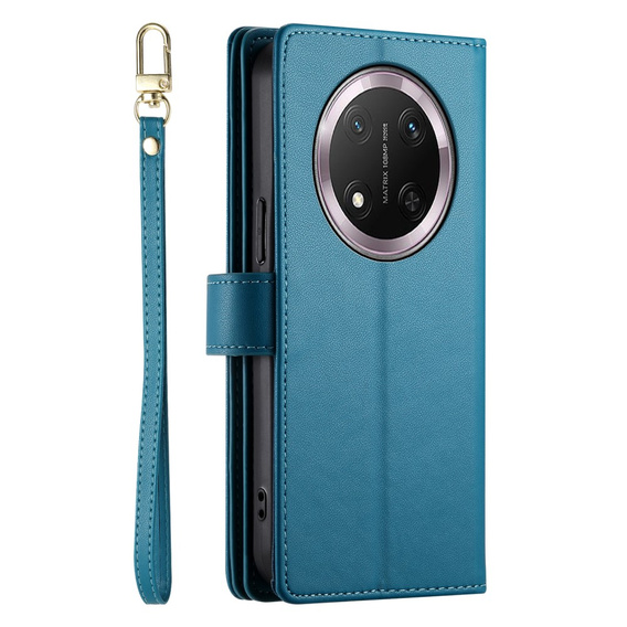 Cu clapetă pentru Honor Magic 7 Lite, Wallet Zipper Pocket, albastru