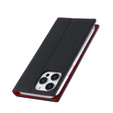 Cu clapetă pentru iPhone 14 Pro Max, Litchi Skin Grain, negru