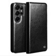 Husă din piele Qialino cu clapă Portofel pentru Samsung Galaxy S26 Ultra, negru