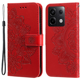 Cu clapetă pentru Xiaomi Redmi Note 13 Pro 5G, Mandala, roșu