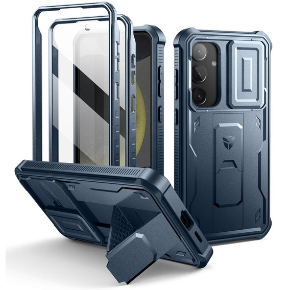 Husă blindată pentru Samsung Galaxy S24 Plus, Dexnor Full Body (Two Frames), albastru închis