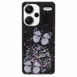 Husă pentru Xiaomi Redmi Note 13 Pro+, Glitter Butterfly, negru