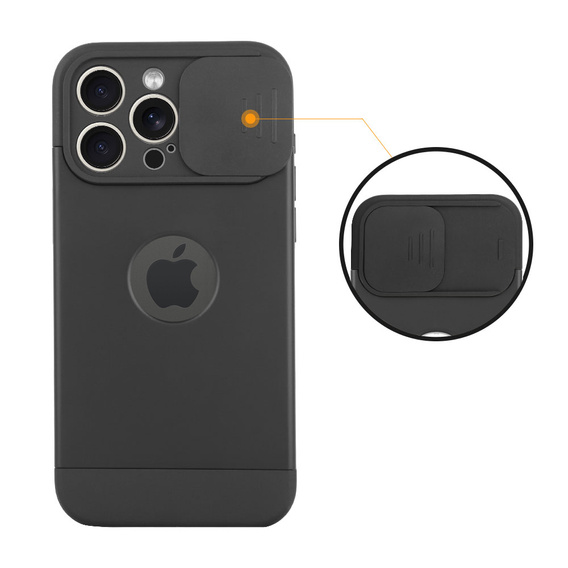 Huse pentru iPhone 15 Pro Max, ERBORD MagProtect Slide Camera, negru