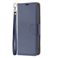 Cu clapetă pentru Samsung Galaxy A54 5G, Wallet Litchi Magnet, albastru închis