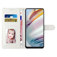 Cu clapetă pentru Samsung Galaxy A25 5G, Wallet Marble, roz + sticlă 9H