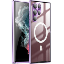 Carcasă de protecție pentru camera foto pentru Samsung Galaxy S22 Ultra, CamShield MagSafe, transparent / violet