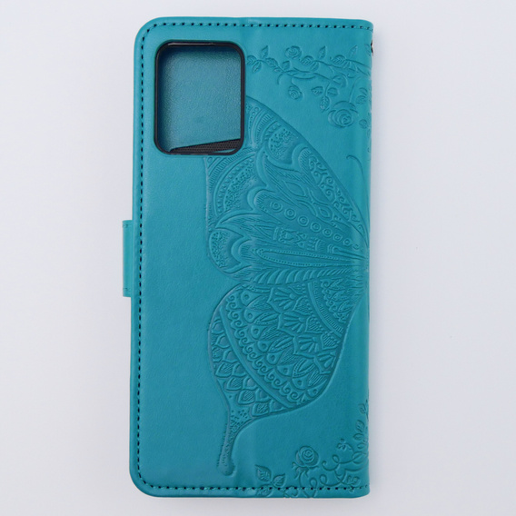 Cu clapetă pentru Motorola Moto G54 5G, Butterfly, albastru