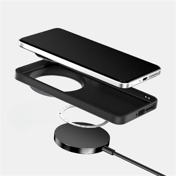 Carcasa ABEEL pentru Xiaomi 15 Ultra, Carbon Fiber, pentru MagSafe, negru