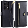 Cu clapetă pentru Oppo Reno 13 Pro, Wallet Zipper Pocket, negru