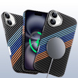 Carcasa pentru iPhone 16 Plus, Carbon Fiber MagSafe, albastru închis
