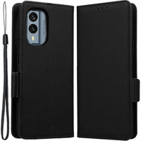 Cu clapetă pentru Nokia X30 5G, Wallet Litchi Magnet Case, negru