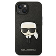 Karl Lagerfeld Huse pentru iPhone 14 Plus, Saffiano Karl's Head Patch, negru