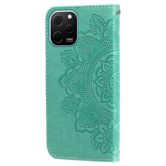 Cu clapetă pentru Huawei Nova Y61, Mandala Flower, verde