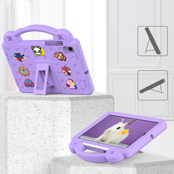 Husă pentru copii pentru Samsung Galaxy Tab S6 Lite 10.4 2020/2022 / Tab A7 2020 T500 / T505 / Tab S6 T860/T865, Cute Patterns, cu suport, violet