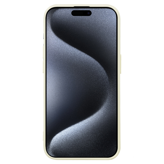 Husa pentru iPhone 15 Pro Max, Silicone Lite, culoare crem