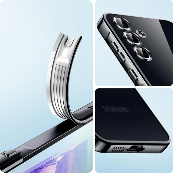 Husă pentru Samsung Galaxy S25, Electro MagSafe, negru + Sticlă pentru ecran