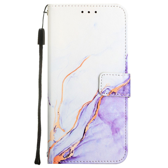 Cu clapetă pentru Xiaomi Redmi Note 13 Pro 4G / Xiaomi Redmi Note 14S / Xiaomi Poco M6 Pro 4G, Wallet, Marble violet