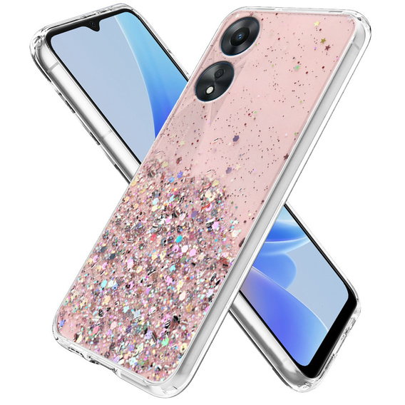 Huse pentru Oppo A17, Glittery, roz