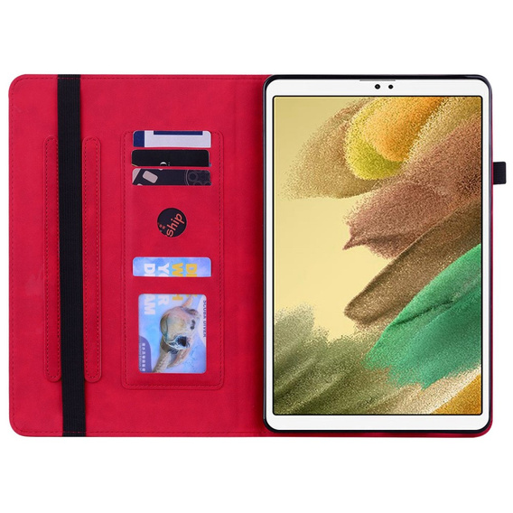 Husa pentru Samsung Galaxy Tab A7 Lite, Wallet Pen Slot, roșu