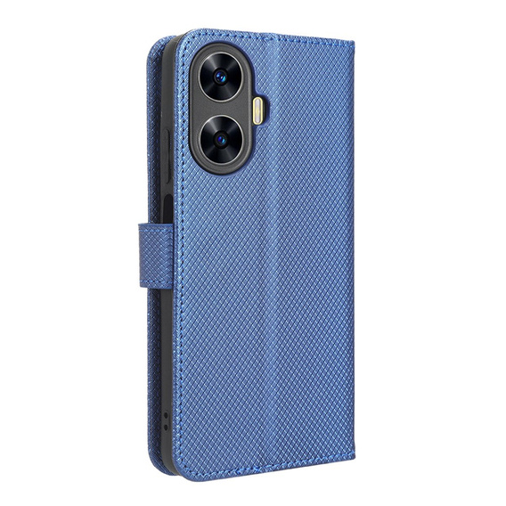 Cu clapetă pentru Realme C55, Wallet, Smart Magnet, albastru