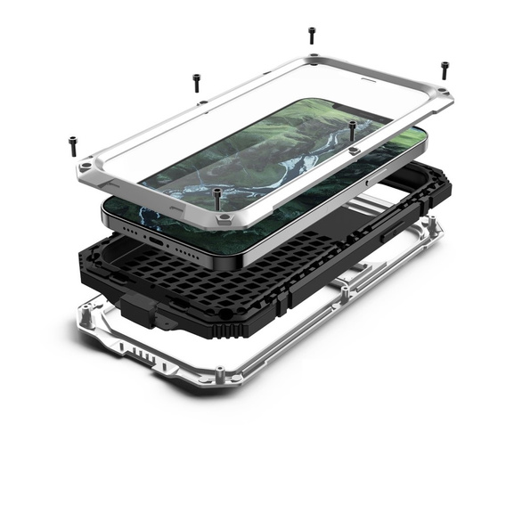 Husă blindată pentru iPhone 12 Mini, R-JUST, de argint