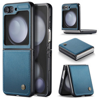 Husă pentru Samsung Galaxy Z Flip6 5G, CASEME Litchi Leather, albastru