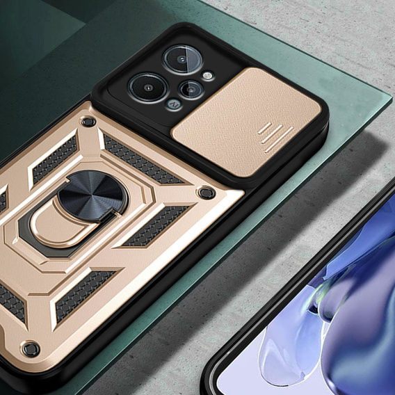 Husă blindată pentru Realme C31, CamShield Slide, de aur