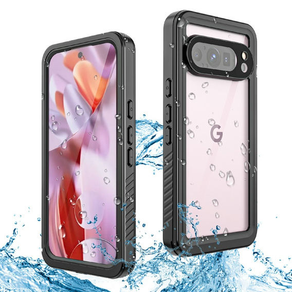 Husă impermeabilă IP68 pentru Google Pixel 9 Pro, Redpepper, negru
