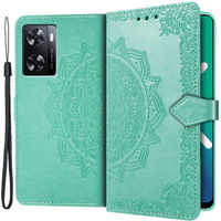 Cu clapetă pentru Oppo A57s, Mandala, verde