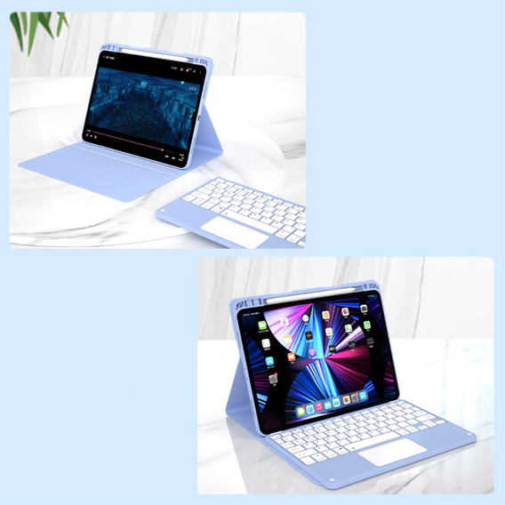 Carcasă + tastatură iPad Air 10.9 4 2020 / 5 2022, Touchpad, albastru