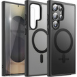 Husă pentru Samsung Galaxy S25 Ultra, pentru MagSafe, ERBORD Matt Case, negru + sticlă pentru ecran
