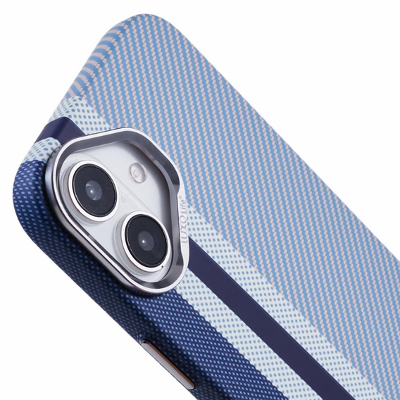 Carcasa pentru iPhone 16, Carbon Fiber MagSafe, albastru