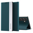 Cu clapetă pentru Samsung Galaxy S24 FE, Side Magnetic, verde