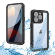 Husă impermeabilă IP68 pentru iPhone 15 Pro, negru