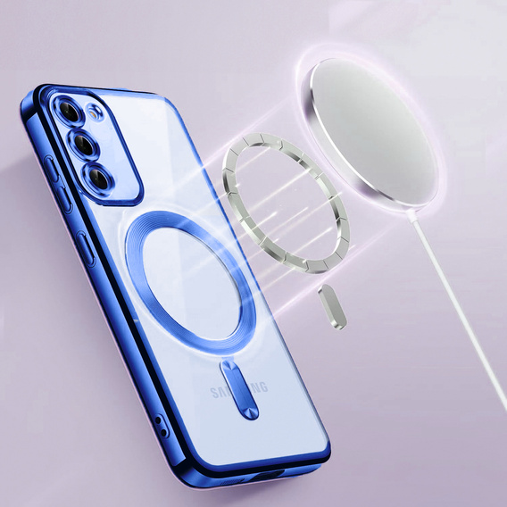 Husă pentru Samsung Galaxy S23 Plus, Electro MagSafe, albastru închis + Sticlă pentru ecran
