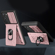 Husă blindată pentru Samsung Galaxy S23, Camera Slide Card Slot, roz rose gold