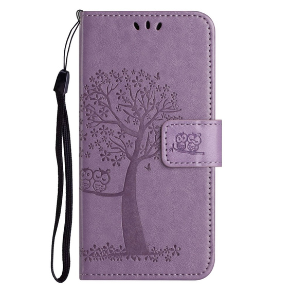 Cu clapetă pentru Motorola Moto E22 / E22i, Wallet, tree i sowy, violet