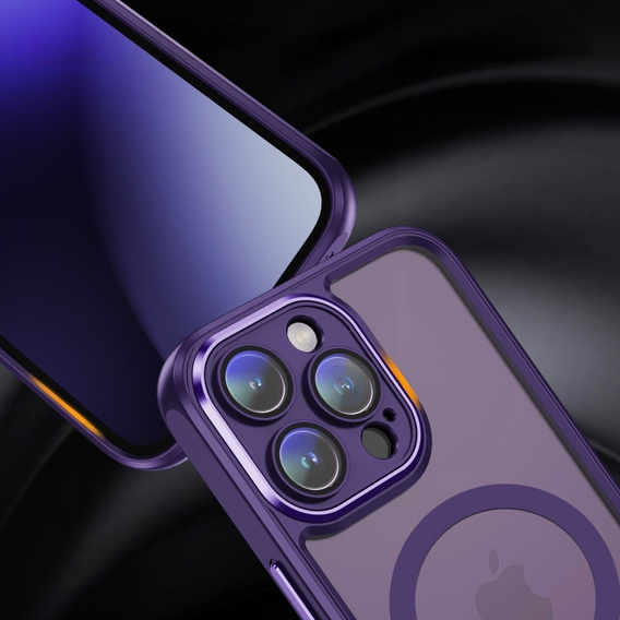Husă pentru iPhone 15 Pro, ERBORD Impact Guard, MagSafe, violet închis