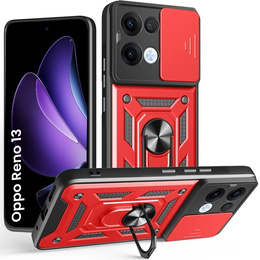 Husă blindată pentru Oppo Reno 13, CamShield Slide, roșu